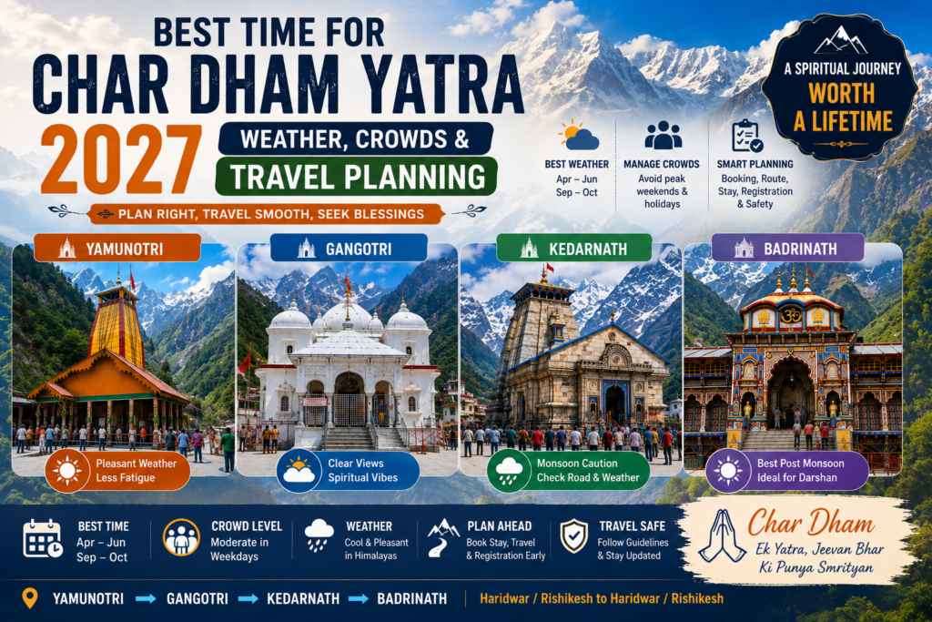 Best Time for Char Dham Yatra 2027: Best Months, Weather & Crowd Guide