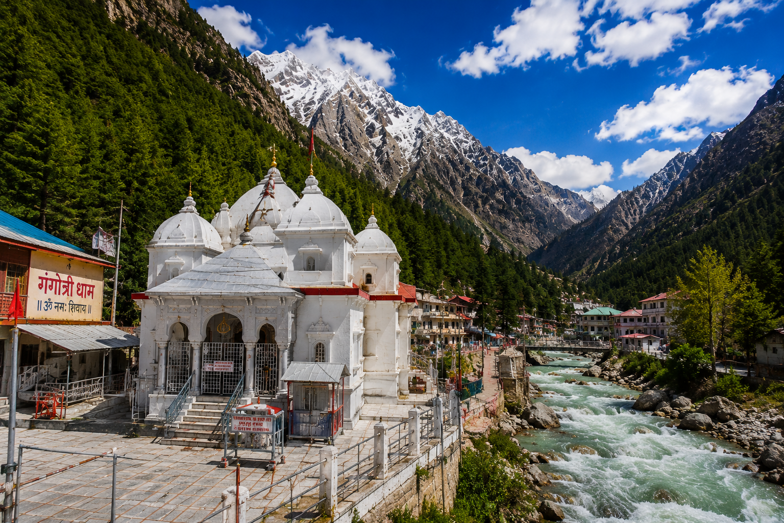 Yamunotri Dham temple and Himalayan landscape