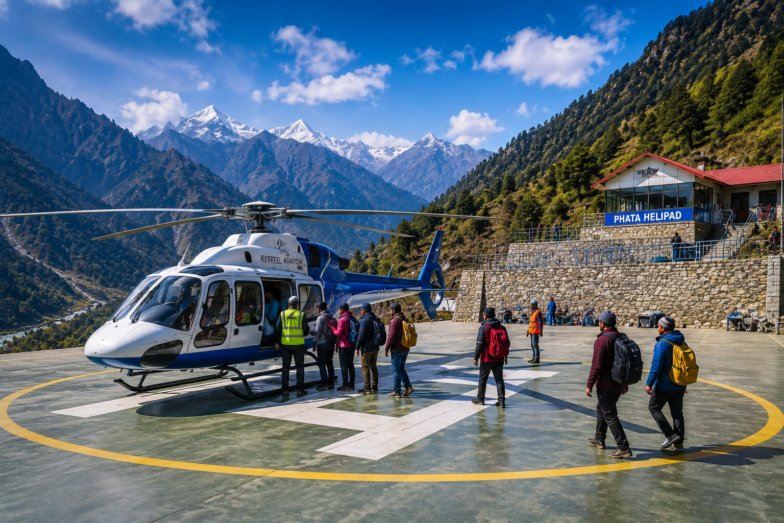 Kedarnath Temple and Himalayan mountains during Char Dham Yatra