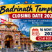 Badrinath Temple Closing Date 2026
